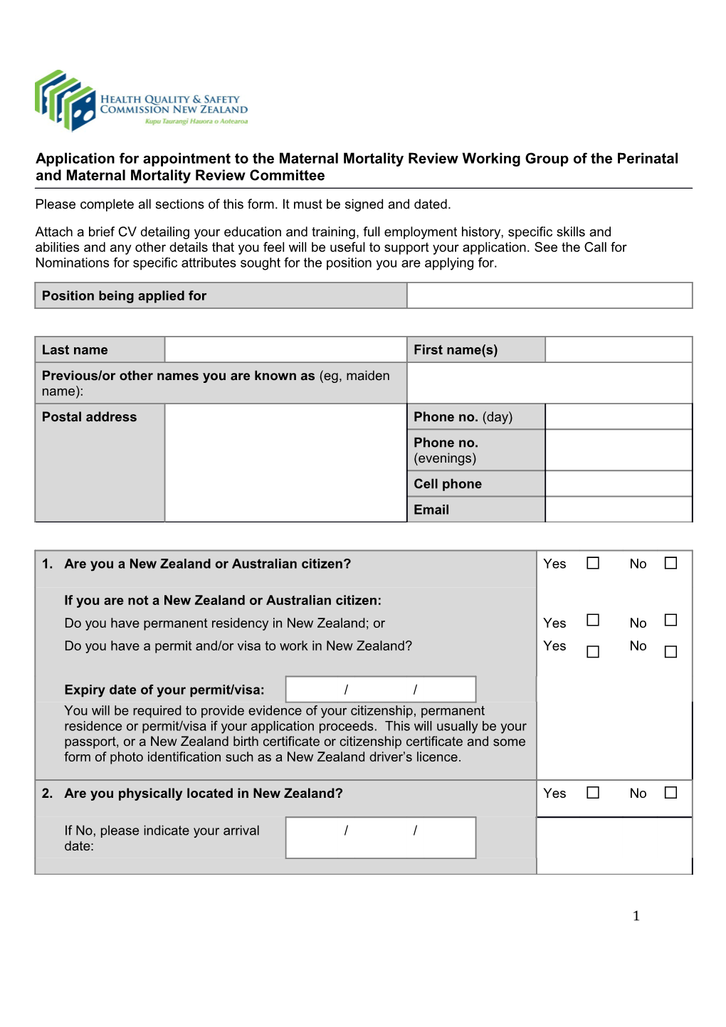 Please Complete All Sections of This Form. It Must Be Signed and Dated