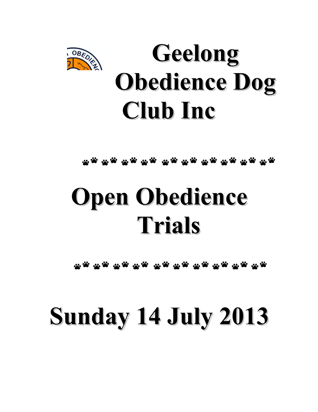 Geelong Obedience Dog Club Inc