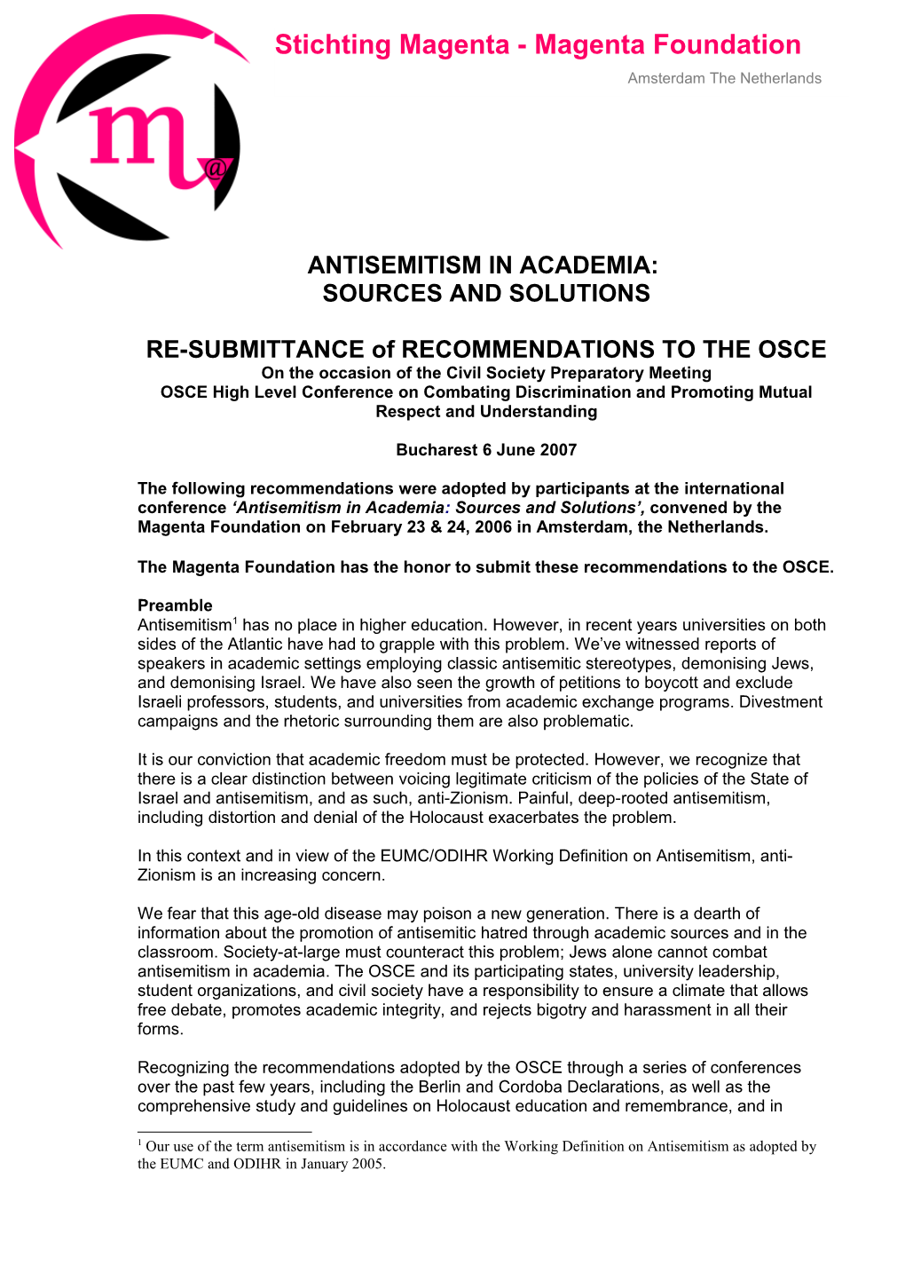 Academic Antisemitism: Sources and Solutions