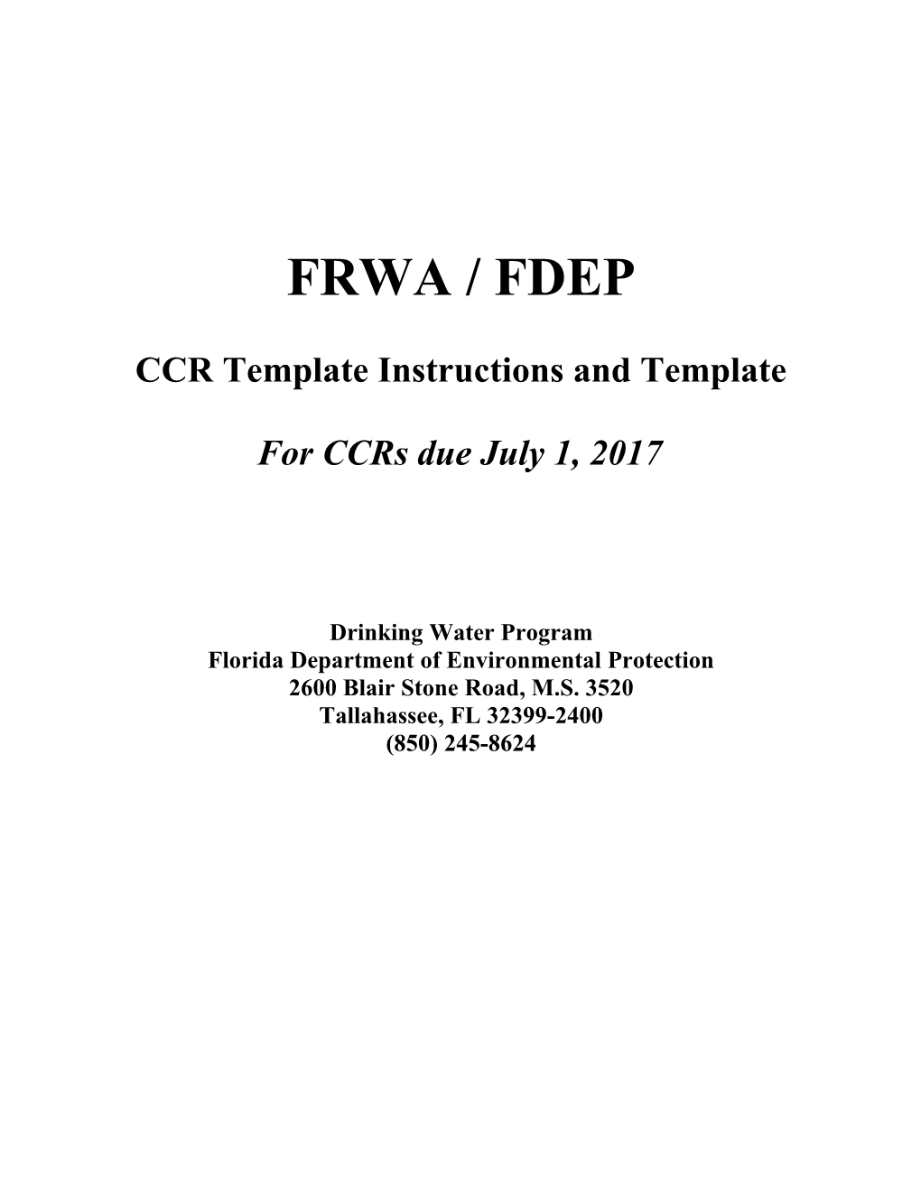 CCR Template Instructions and Template