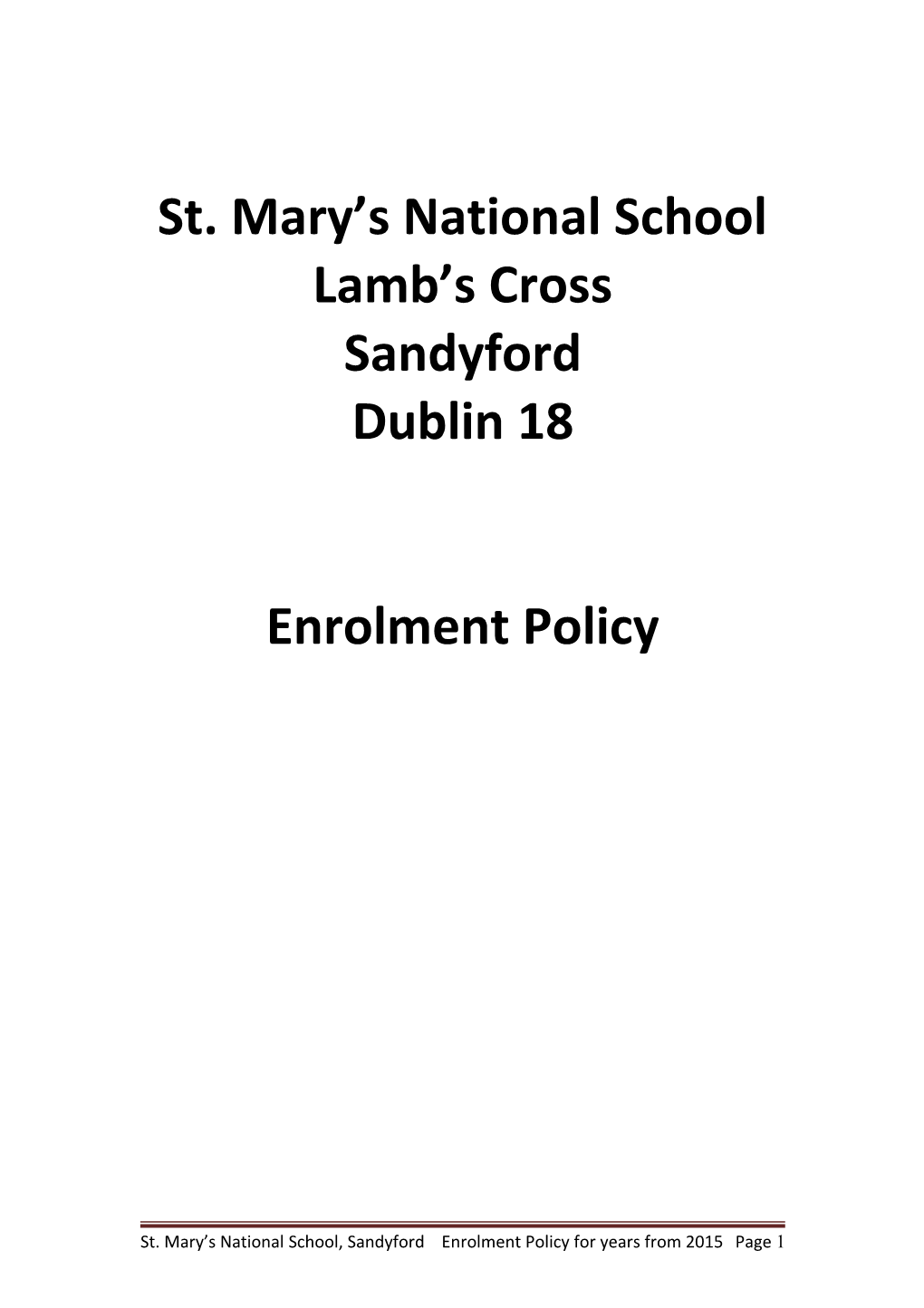 St. Mary S National School