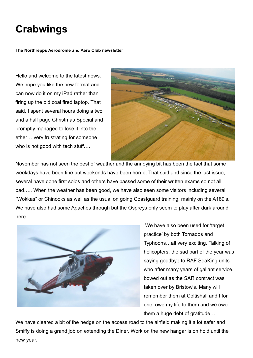 The Northrepps Aerodrome and Aero Club Newsletter
