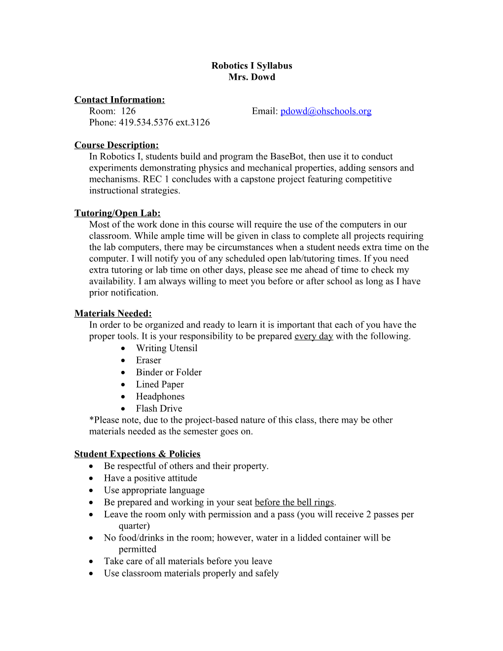 7Th Grade Mathematics Syllabus