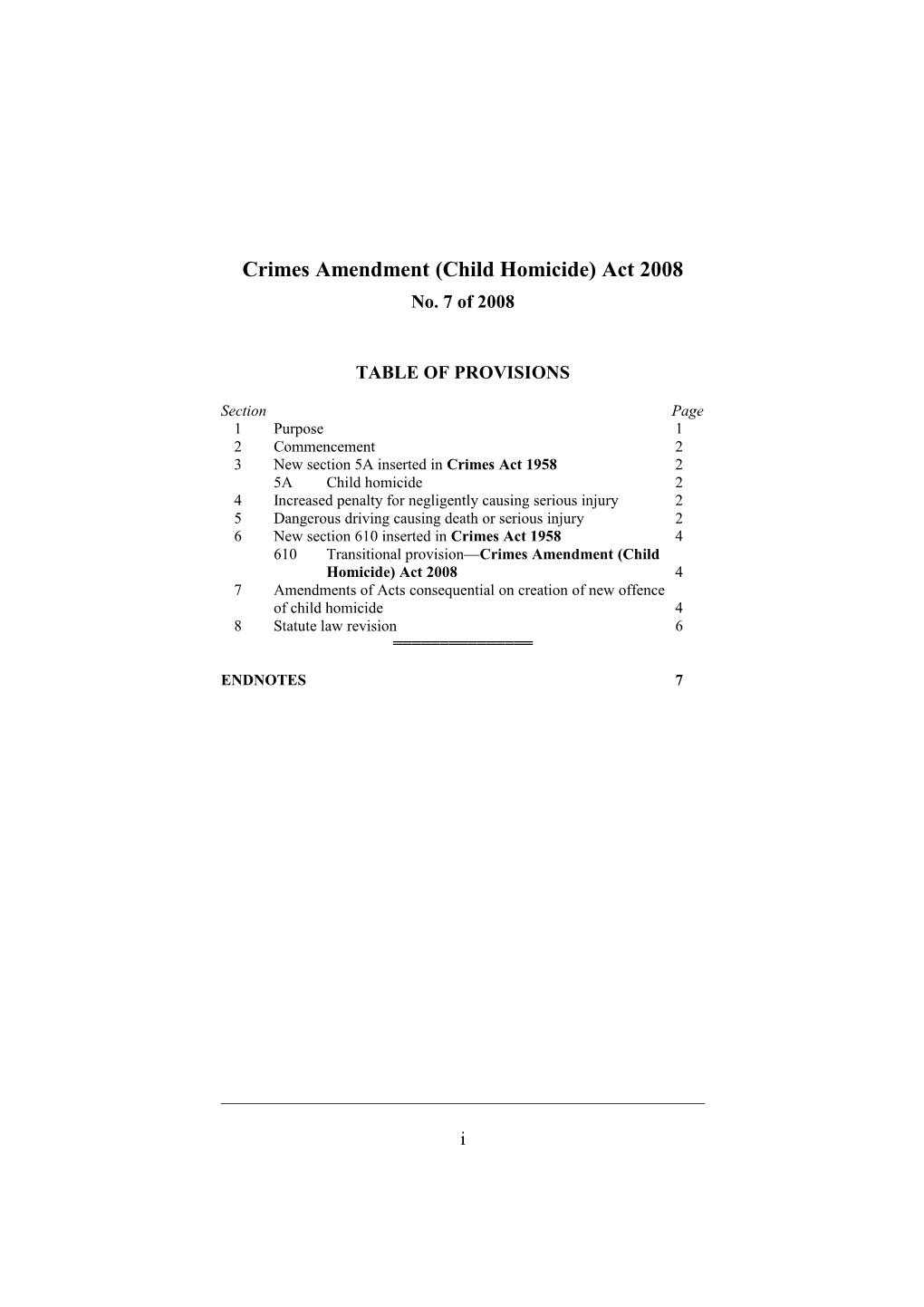 Crimes Amendment (Child Homicide) Act 2008