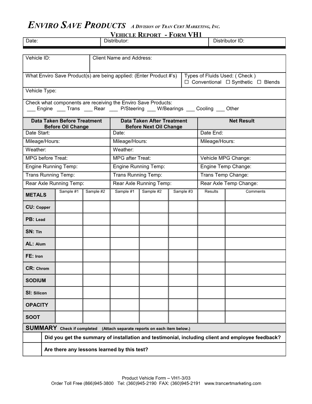 Enviro Save Products a Division of Tran Cert Marketing, Inc