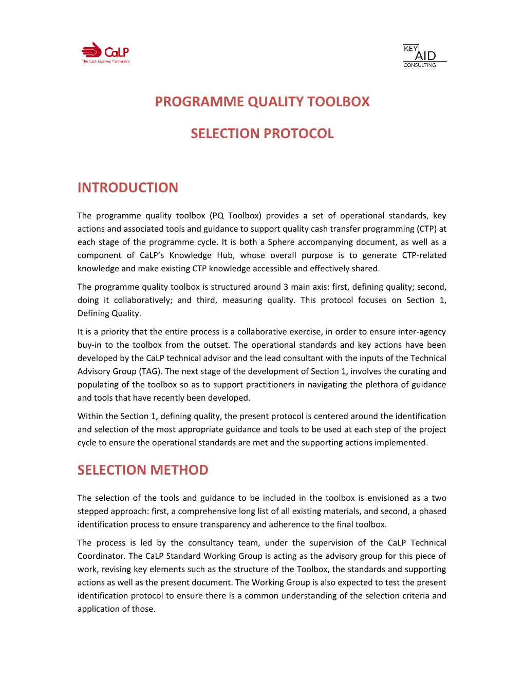Programme Quality Toolbox