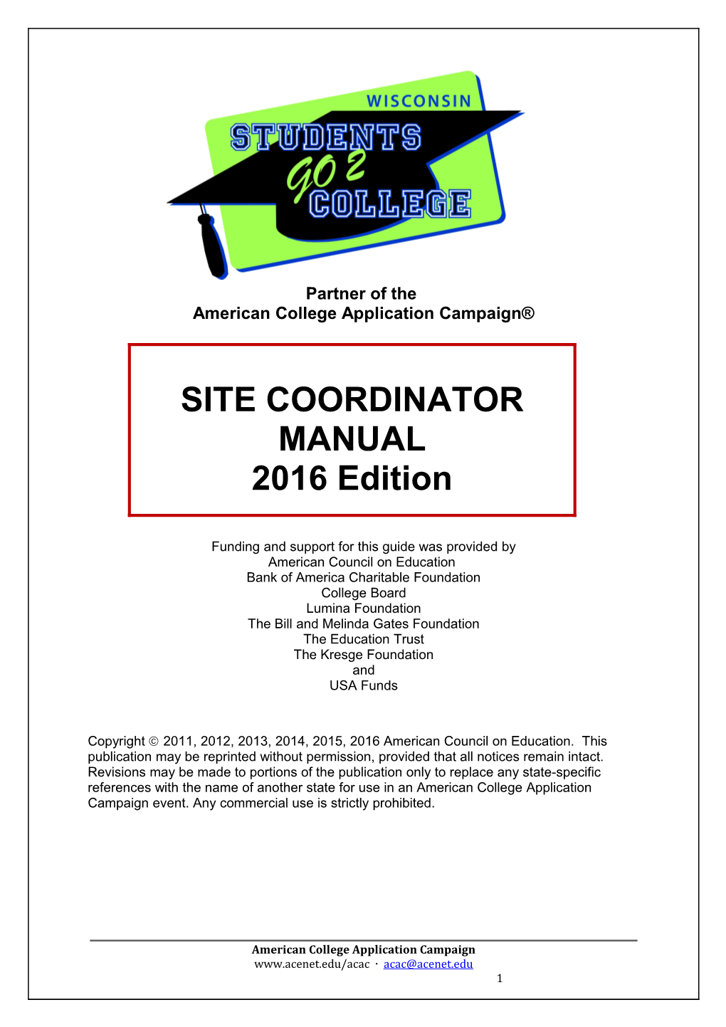 ACAC Site Coordinator Manual 2015