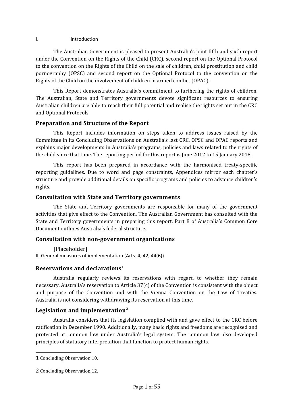Australia S Draft Report on the Convention on the Rights of the Child