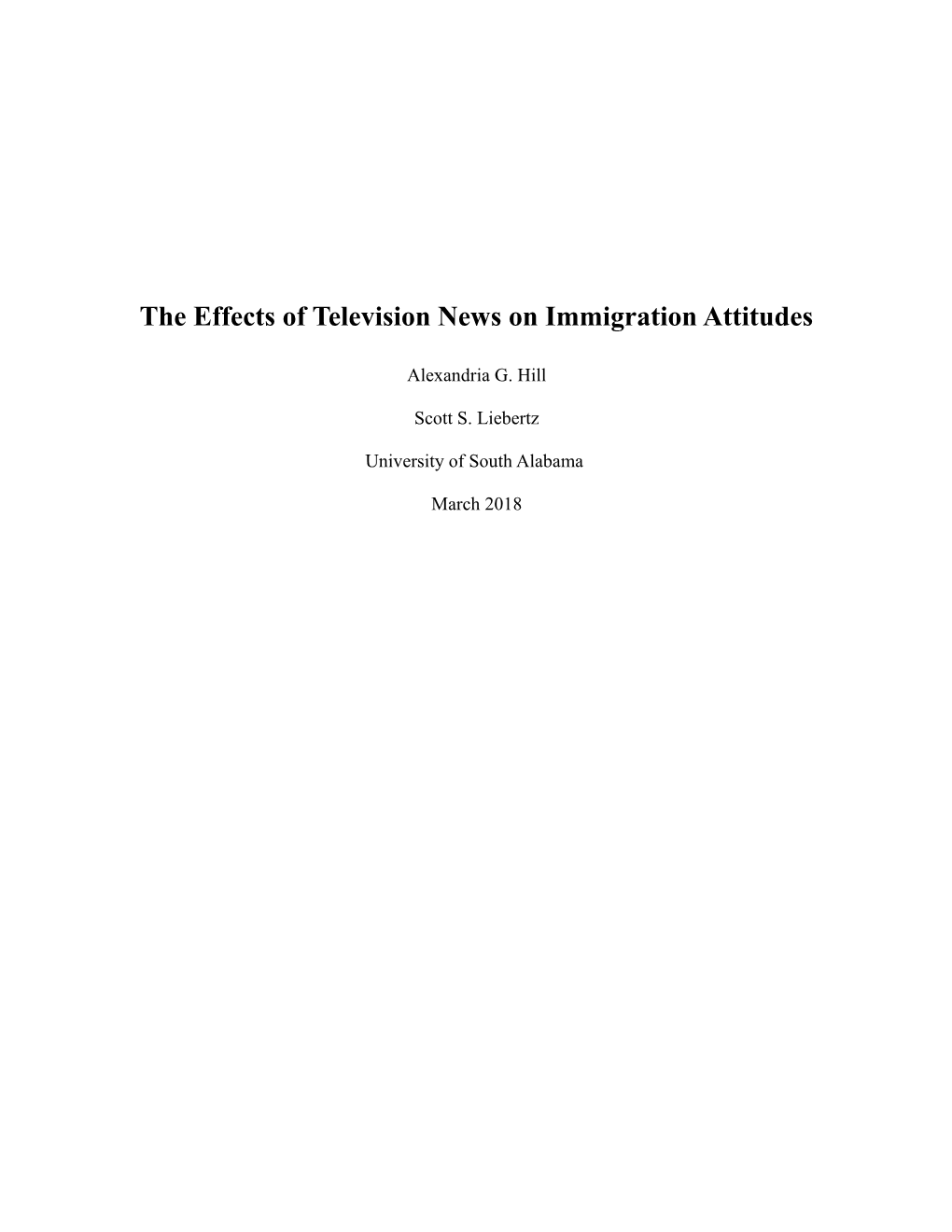 The Effects of Television News on Immigration Attitudes