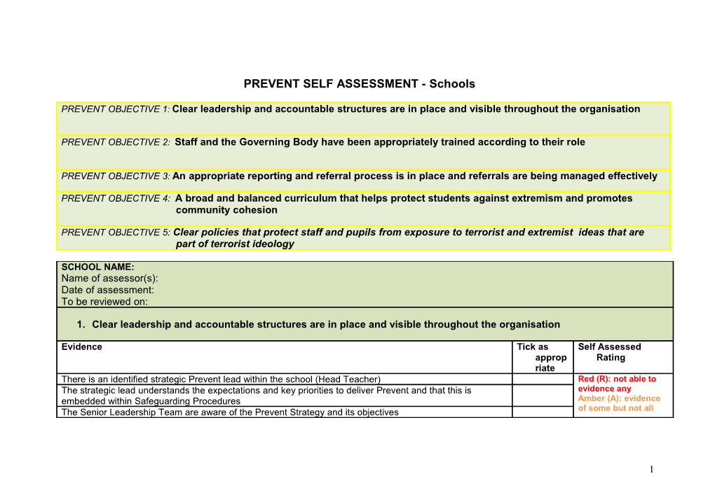 Nhs Prevent Self Assessment