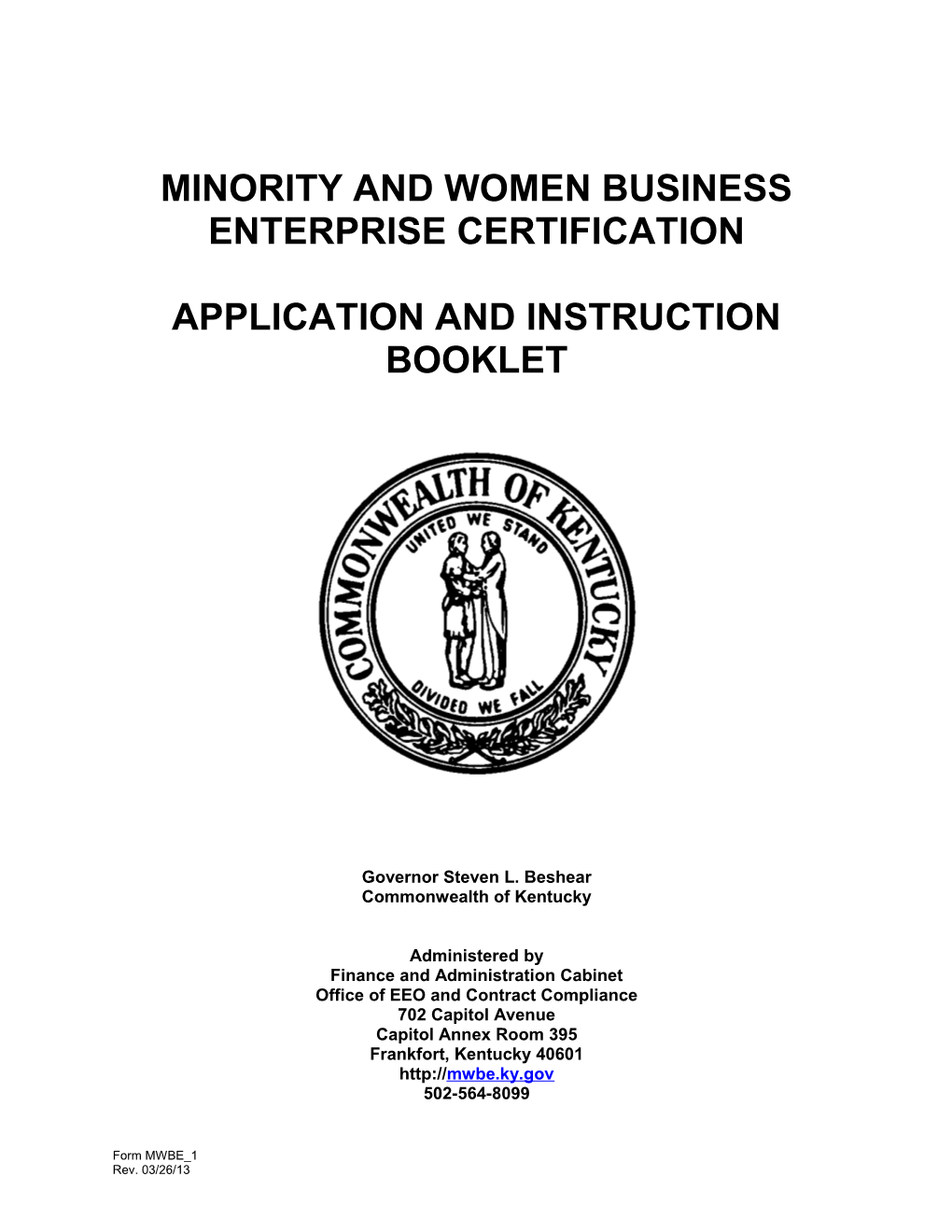 MWBE Certification Application