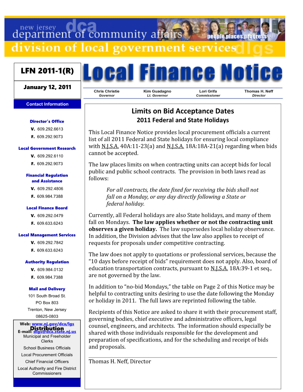 Local Finance Notice 2011-1(R)January 12, 2011Page 1