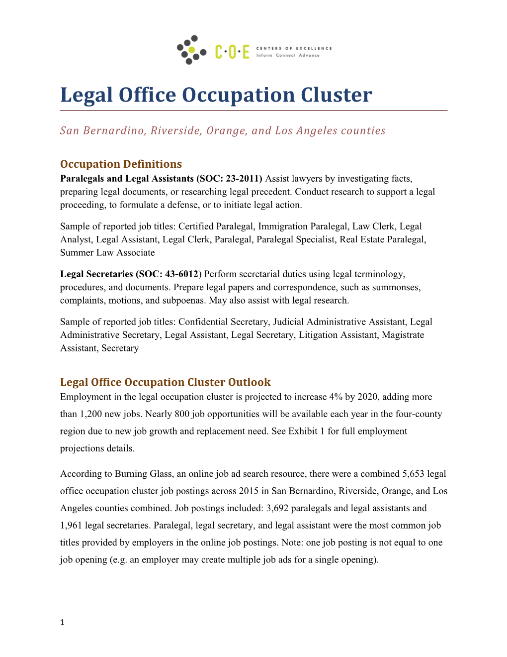 Legal Office Occupation Cluster