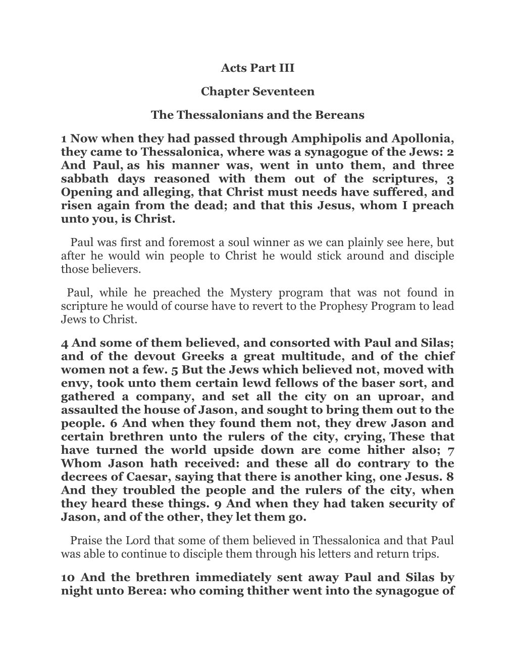 The Thessalonians and the Bereans