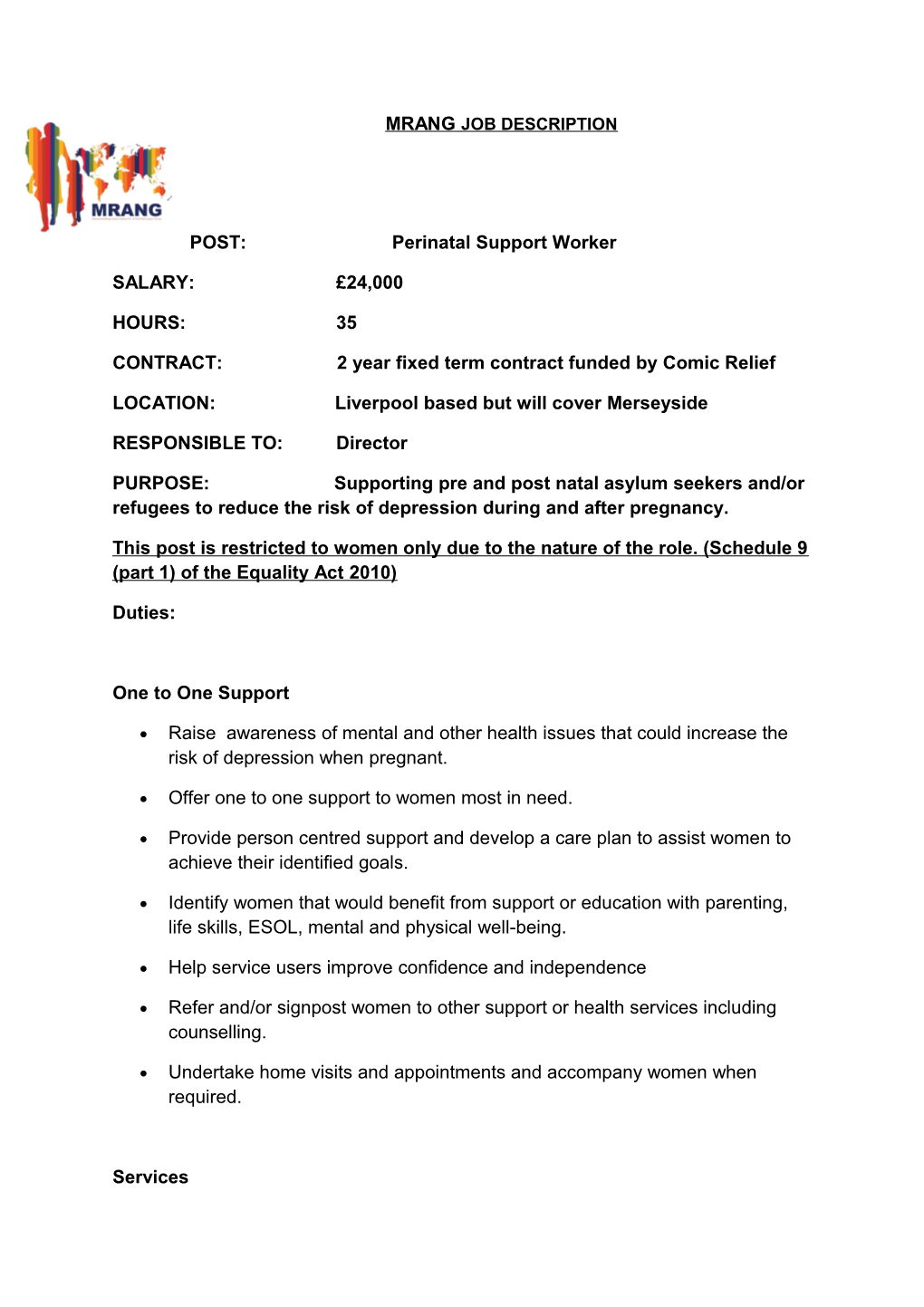 POST:Perinatal Support Worker