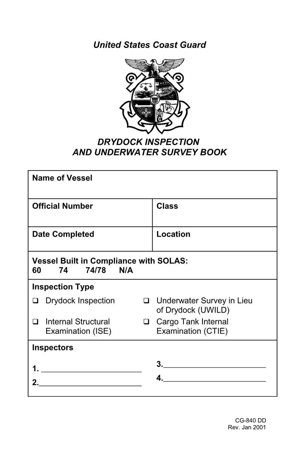 Drydock Inspection and Underwater Survey Book