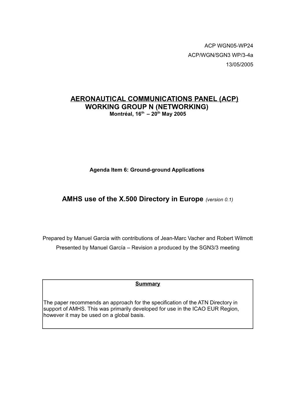 AMHS Use of the X.500 Directory in Europe