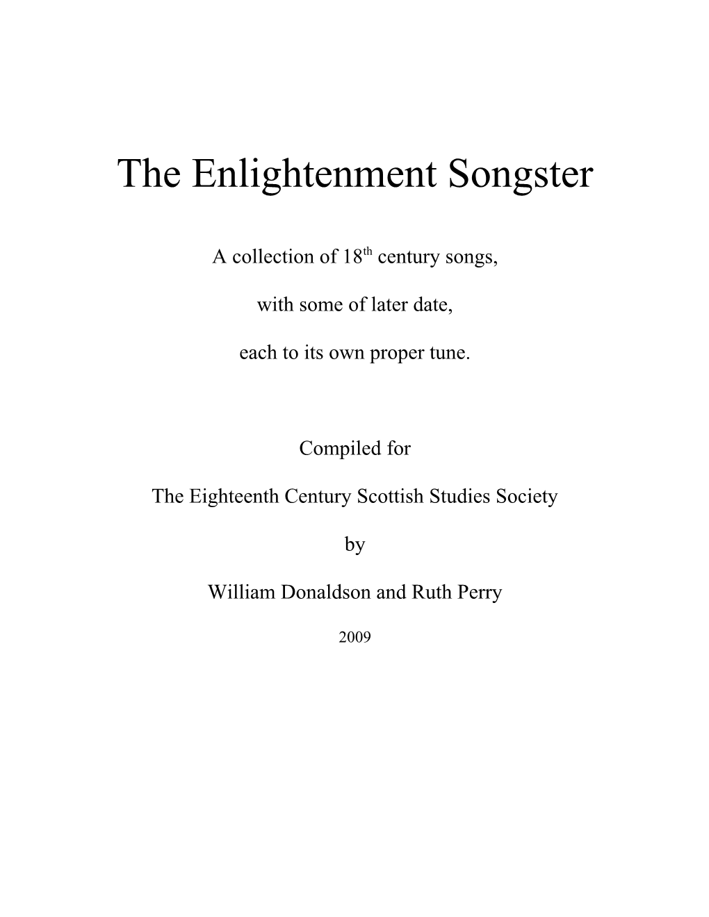 The Enlightenment Songster