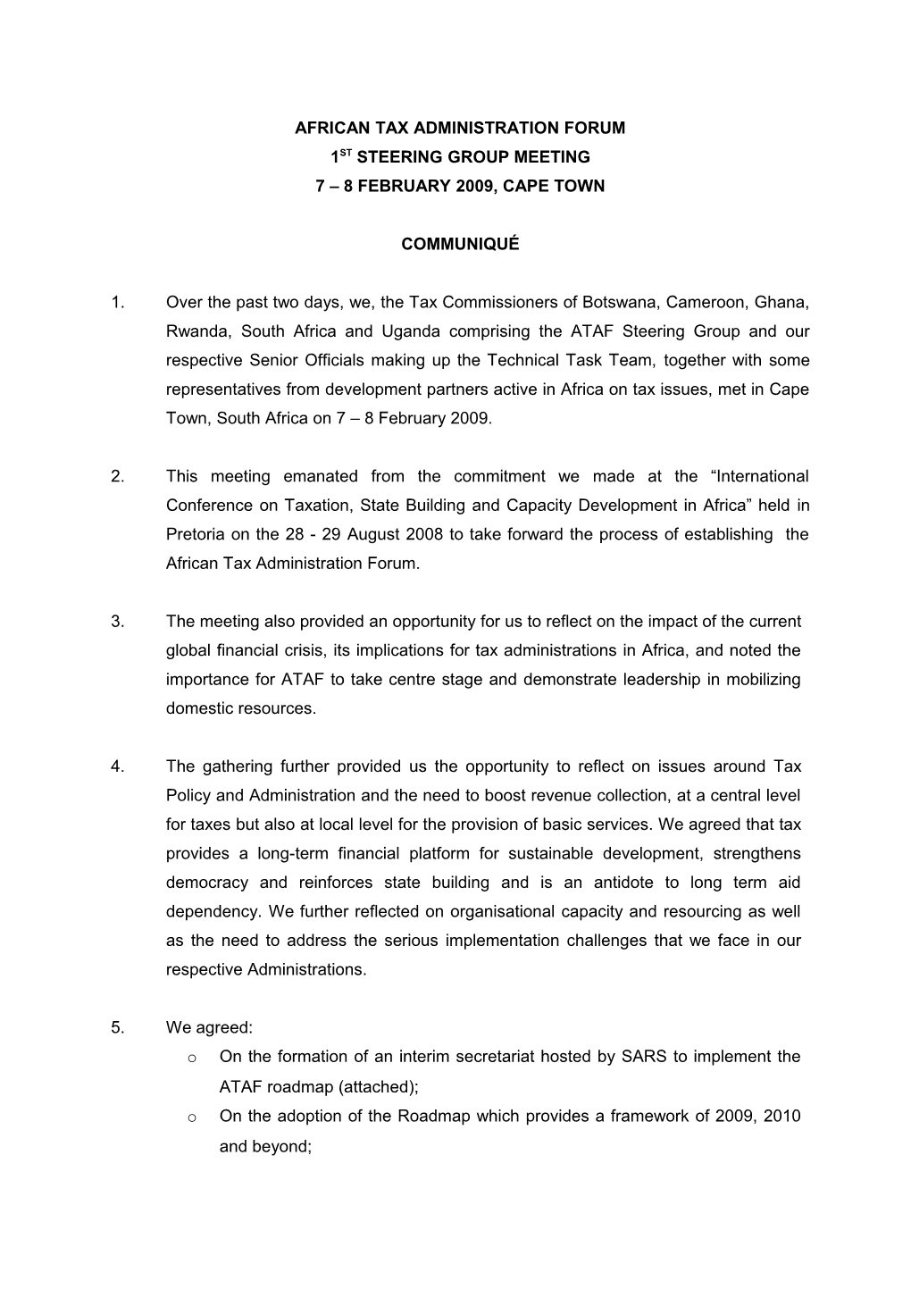 Resolution of the Customs Co-Operation Council