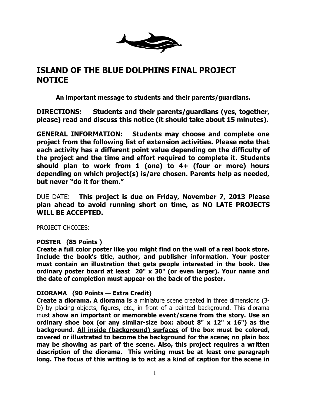 ISLAND of the BLUE DOLPHINS ONGOING ASSESSMENT (8 of 8)