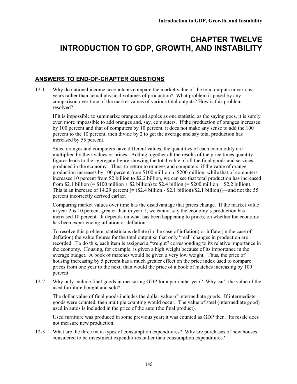 Introduction to GDP, Growth, and Instability