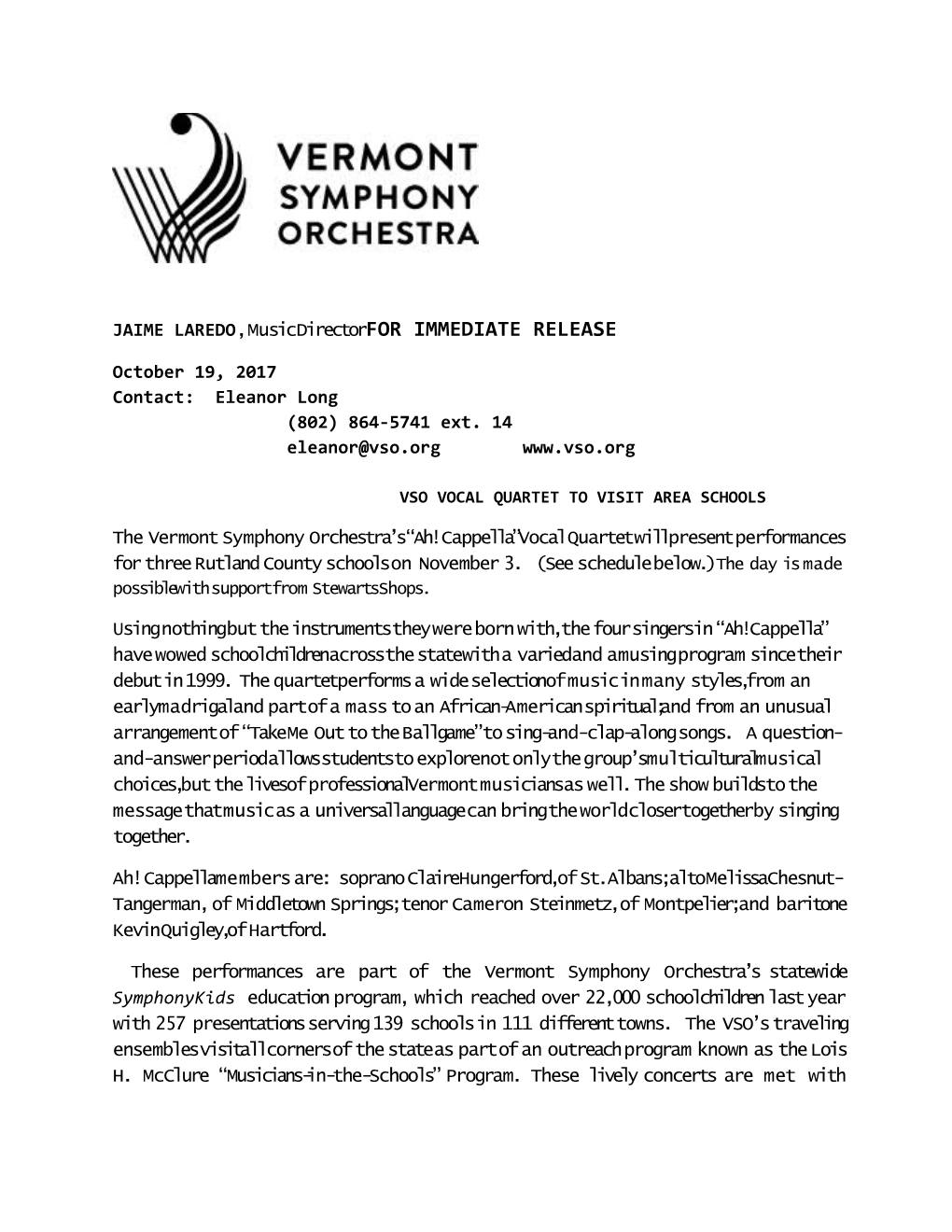 JAIME LAREDO, Music Directorfor IMMEDIATE RELEASE