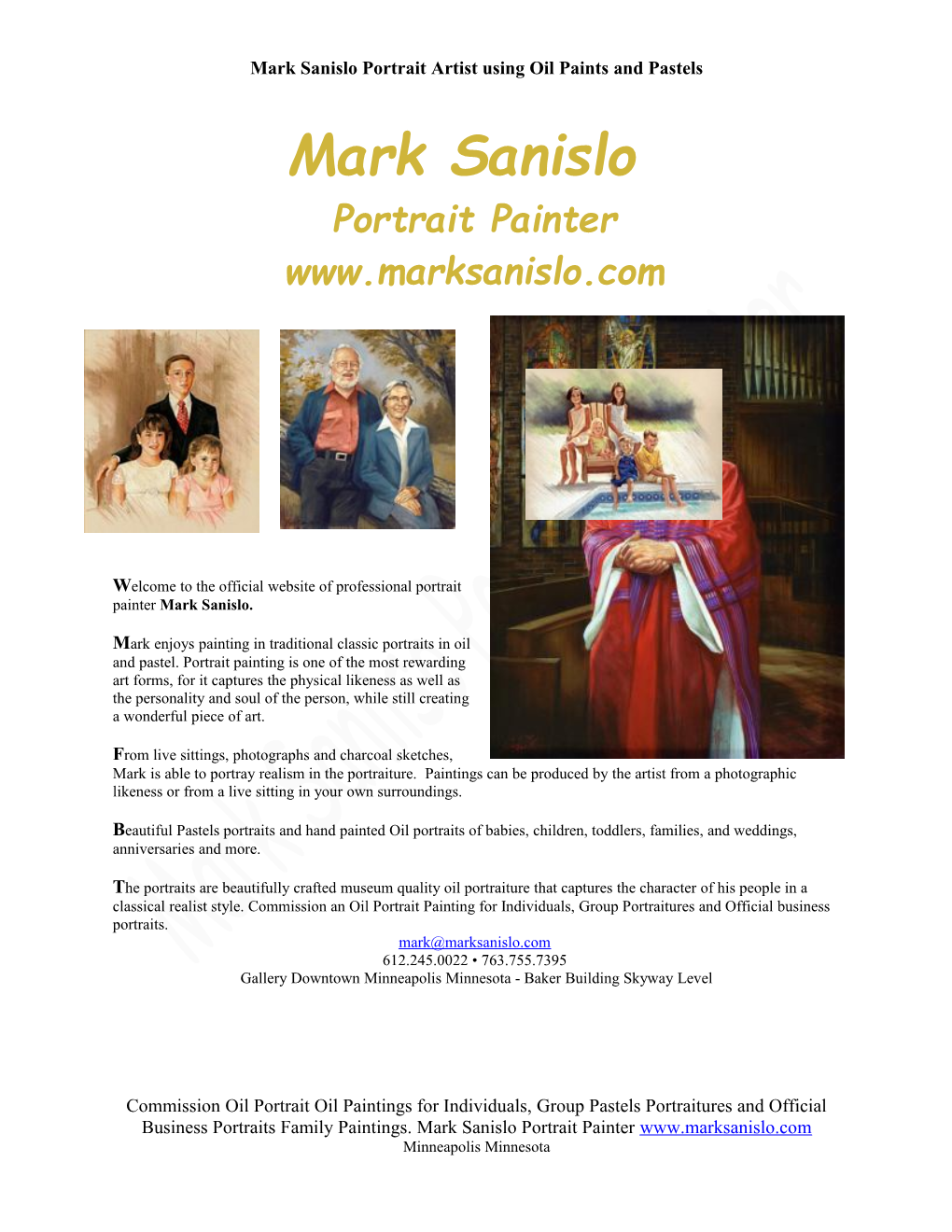 Mark Sanislo Portrait Painter