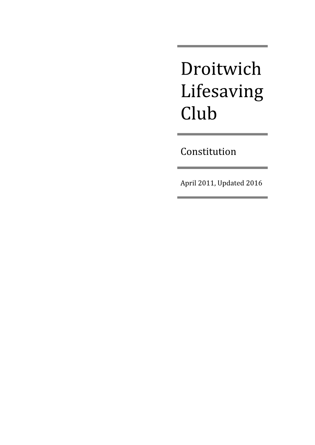 Doitwich Lifesaving Club