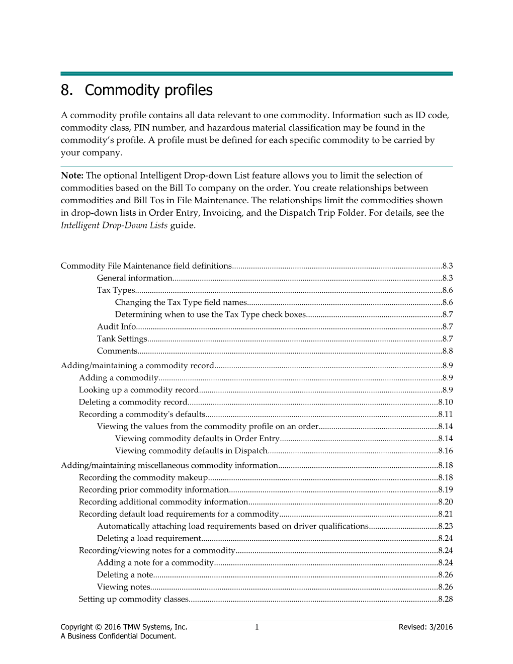 8.Commodity Profiles