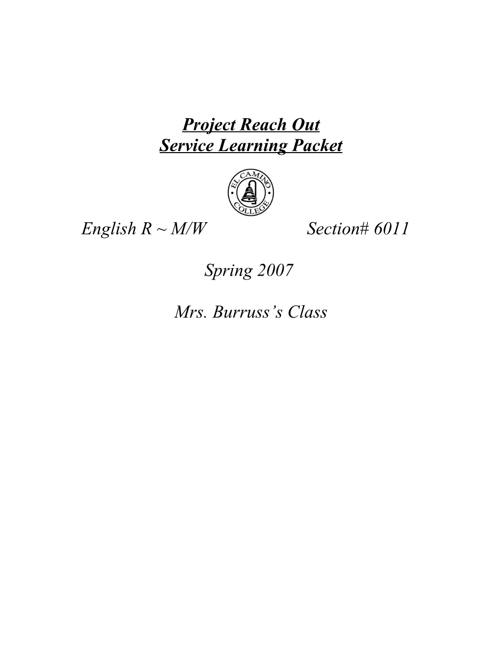 Service Learning Packet