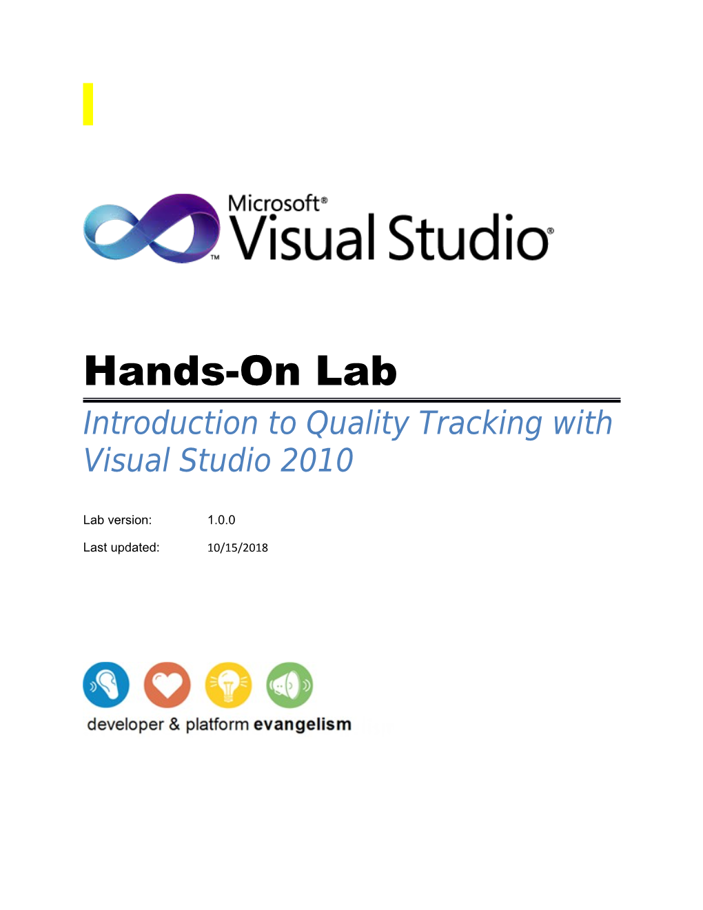 Introduction to Quality Tracking with Visual Studio 2010