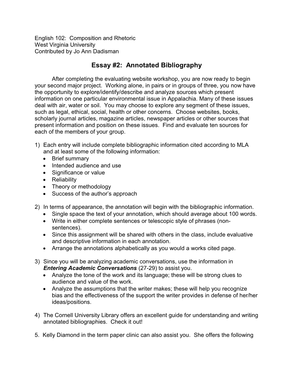 Annotated Bibliography: Essay #2