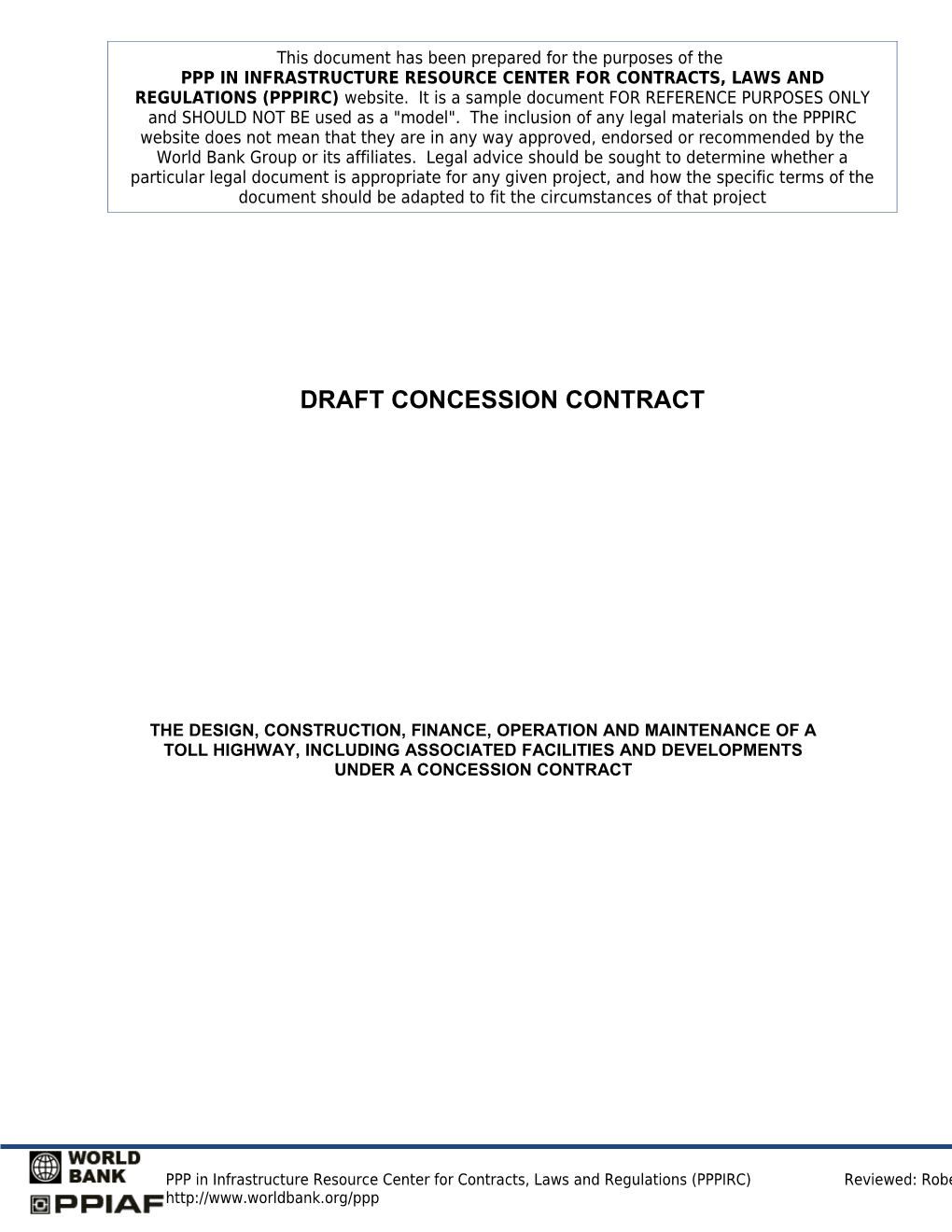 Draft Concession Contract