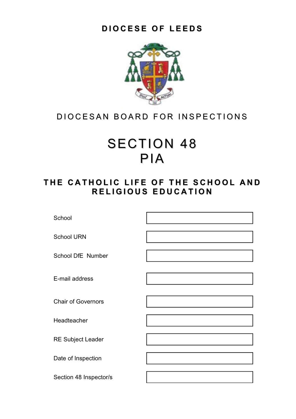 The Catholic Life of the School and Religious EDUCATION