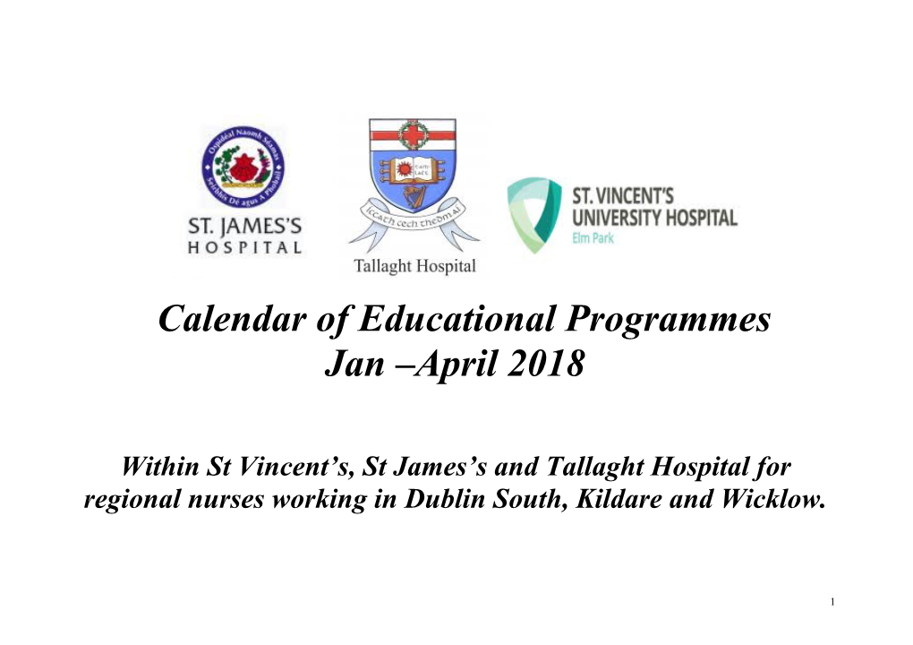 Calendar of Educational Programmes
