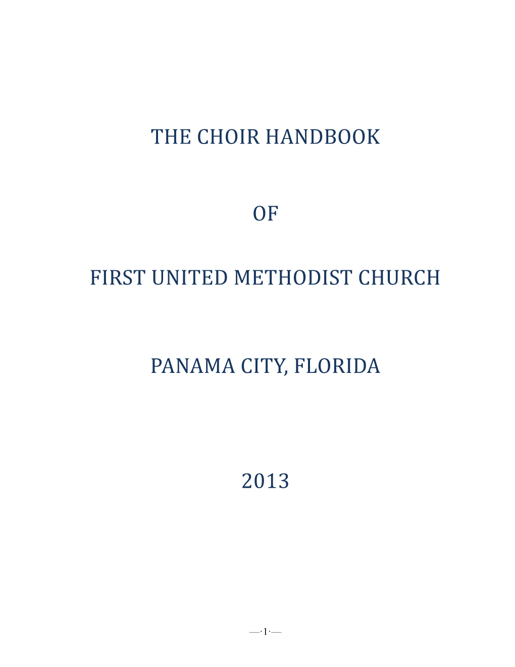 Section 1 About the Choir