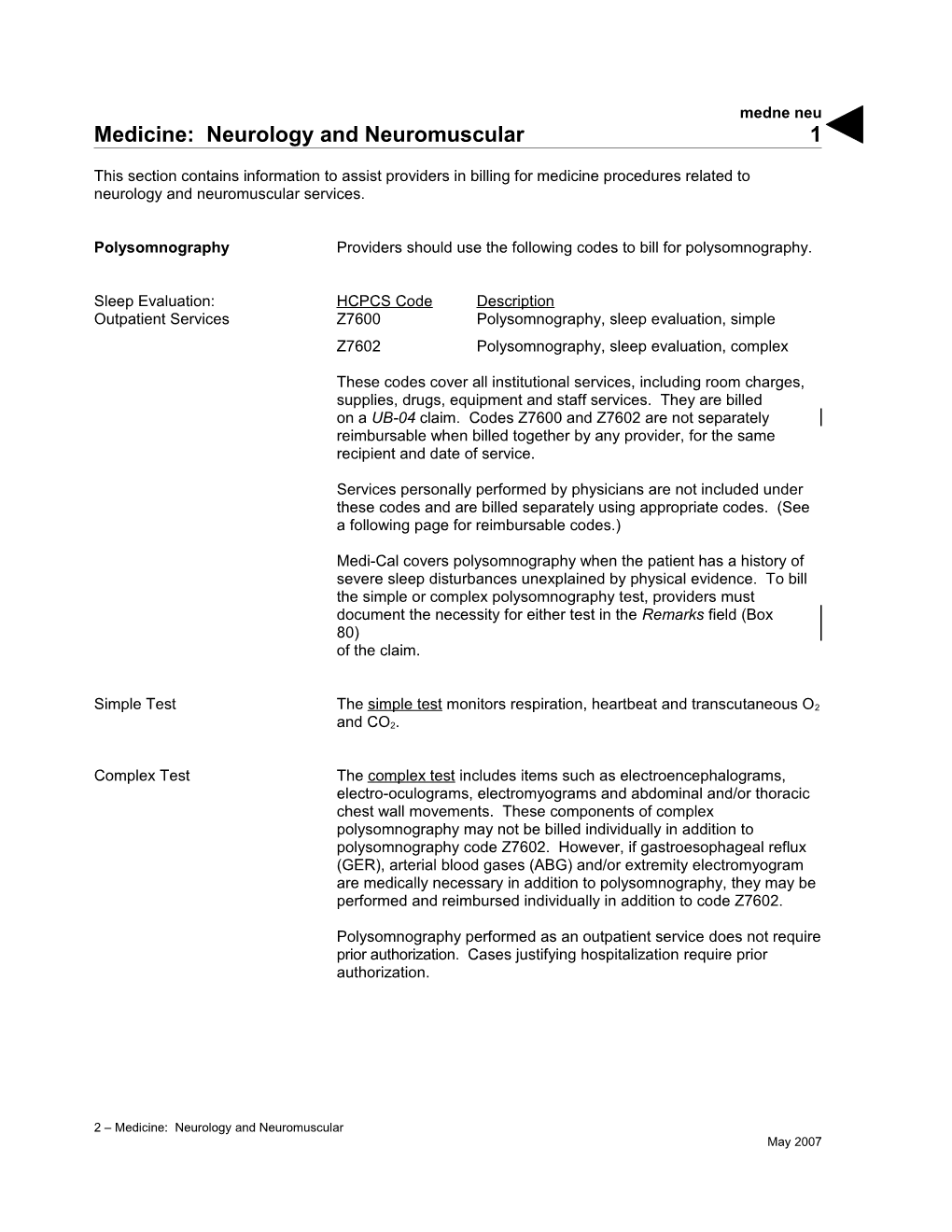 Medicine: Neurology and Neuromuscular (Medne Neu)