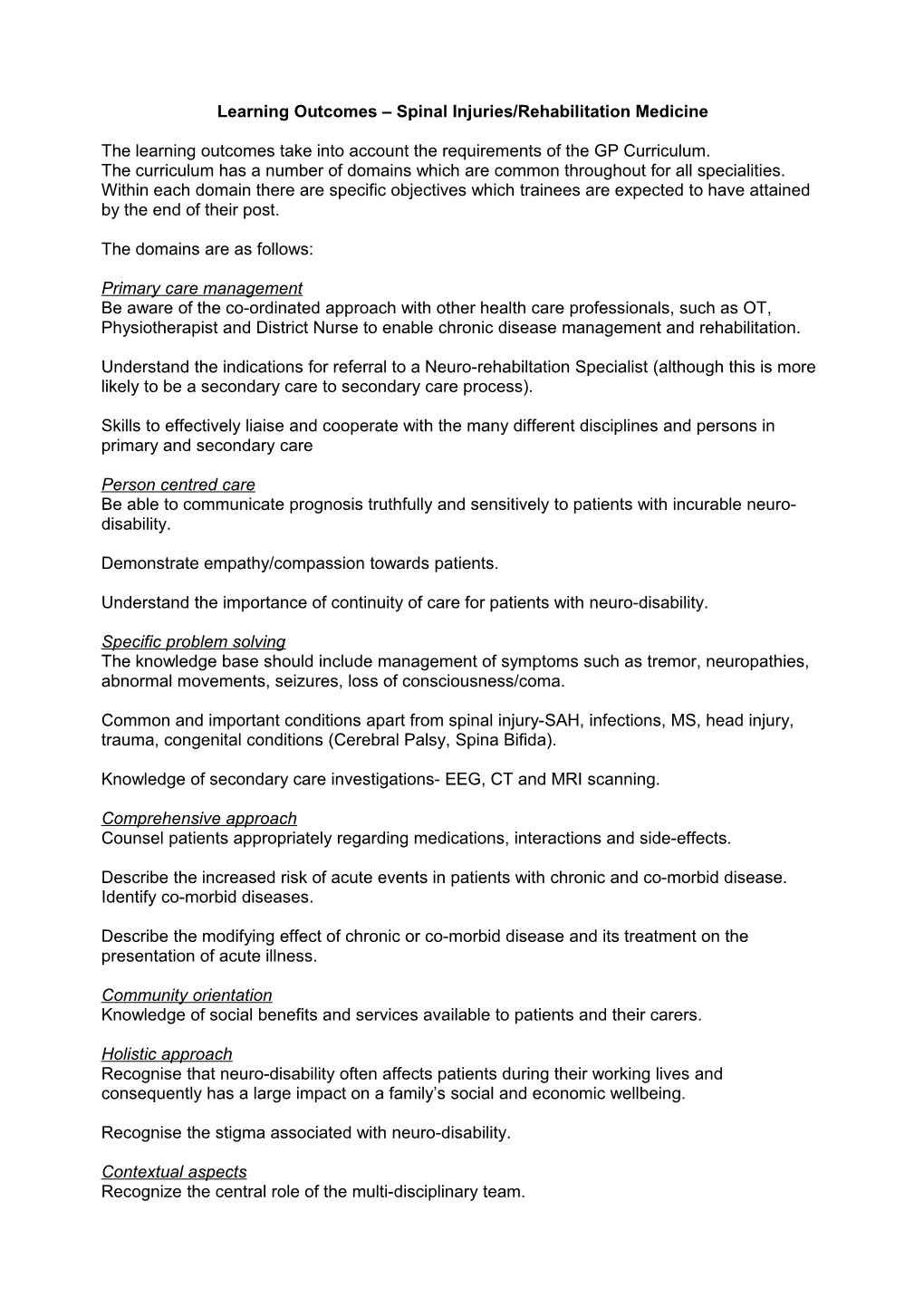 Vts - Musculoskeletal Medicine Course