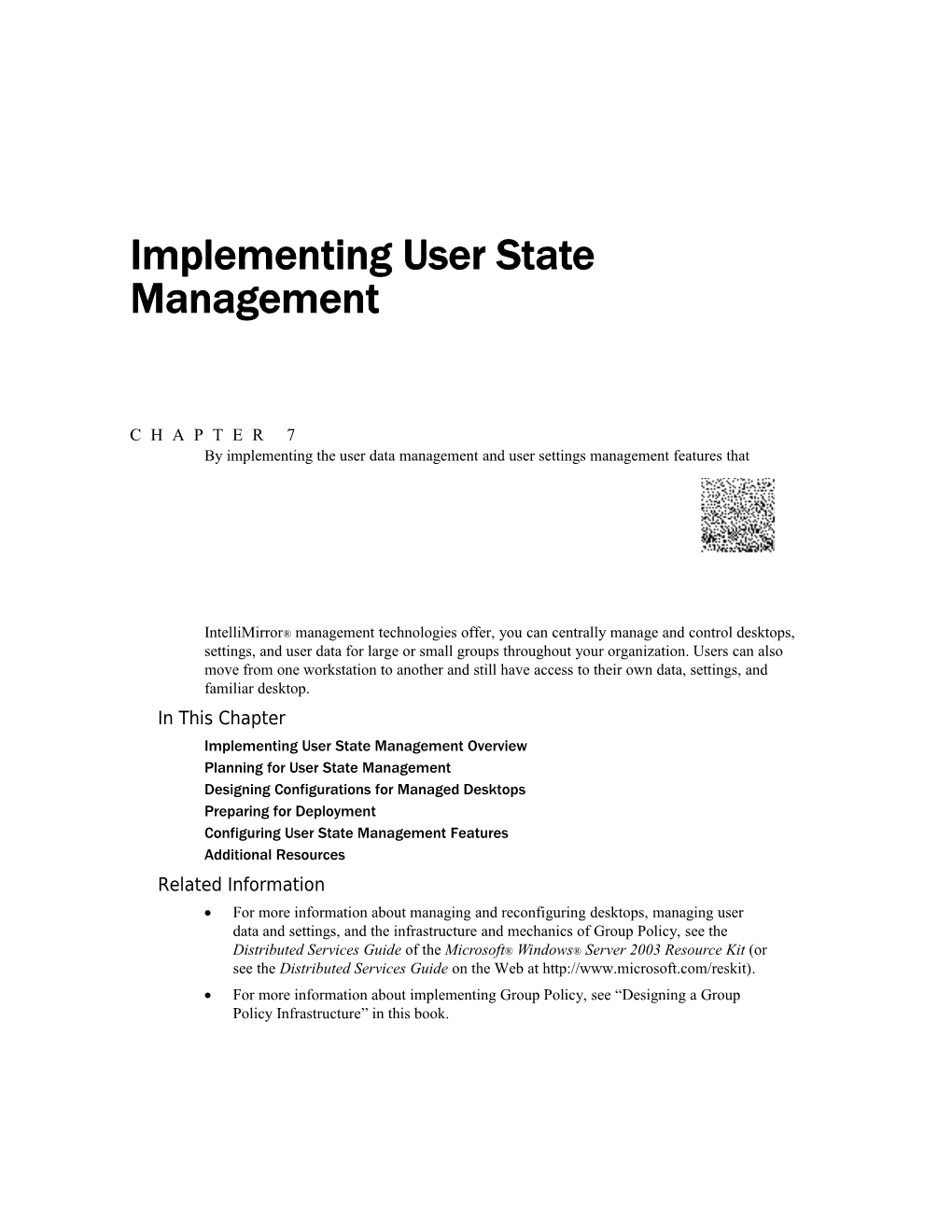 Configuring User State Management Features1