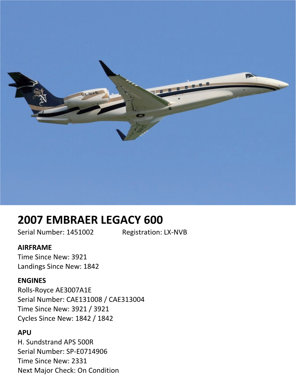 2007 Embraer Legacy 600