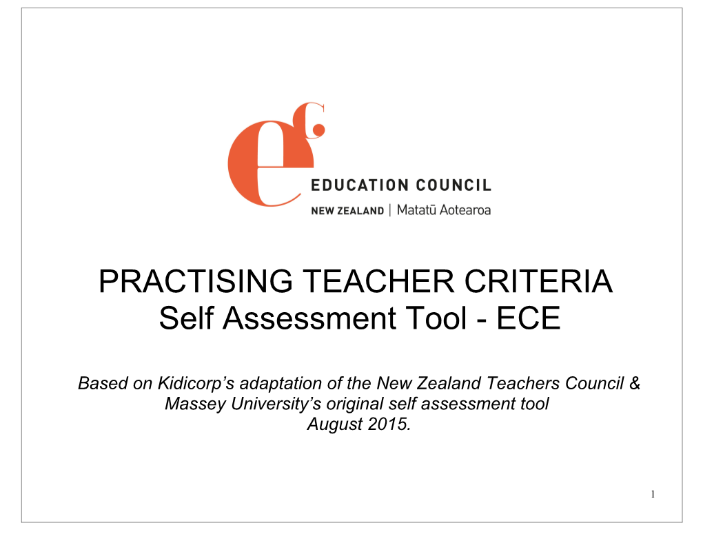 Guidelines for Completion of Self Assessment Tool (SAT)