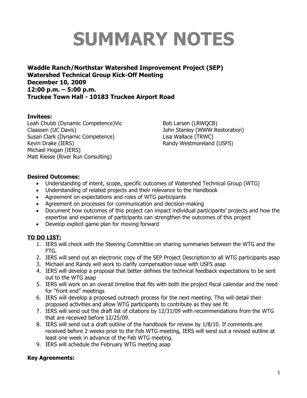 Waddle Ranch/Northstar Watershed Improvement Project (SEP)