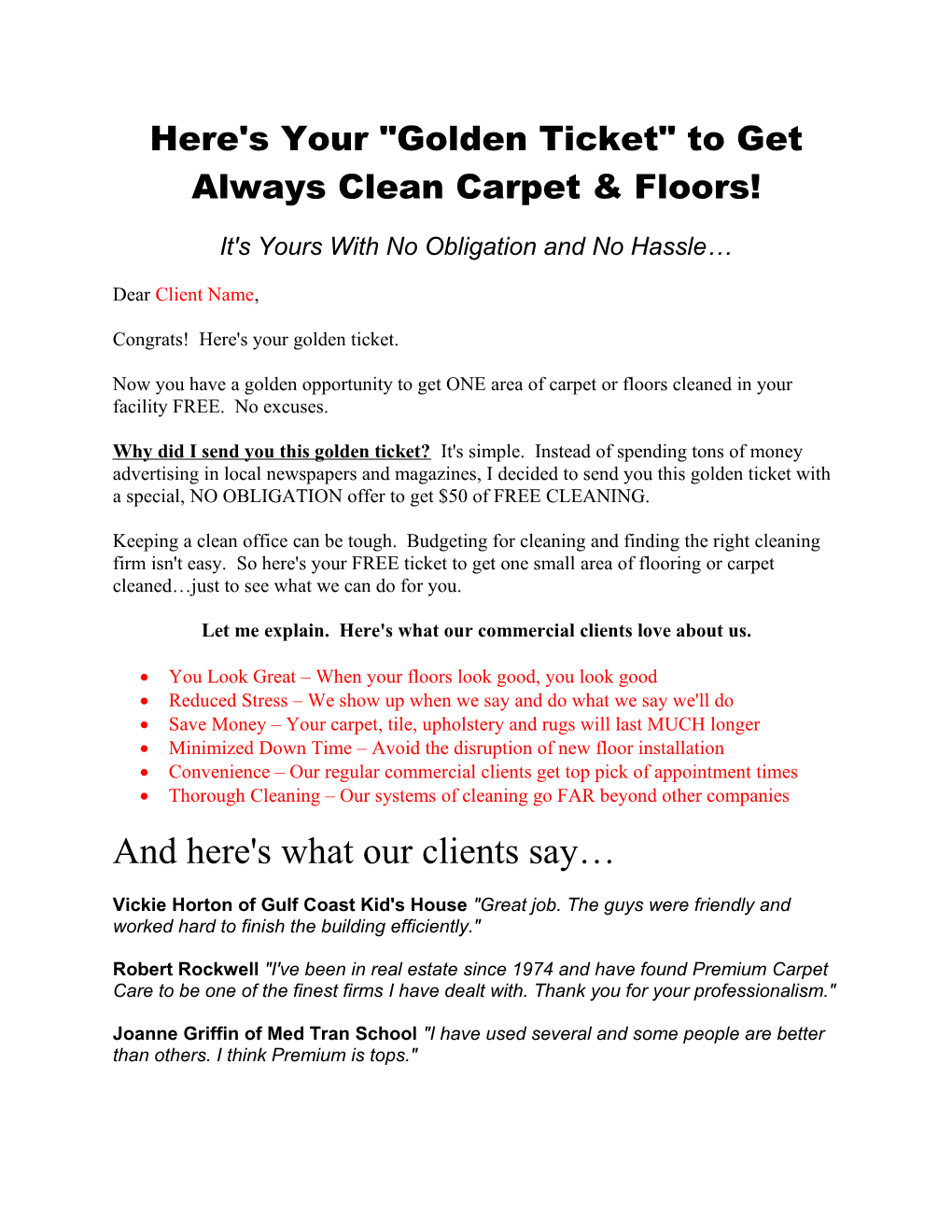 Here's Your Golden Ticket to Getalways Clean Carpet Floors!