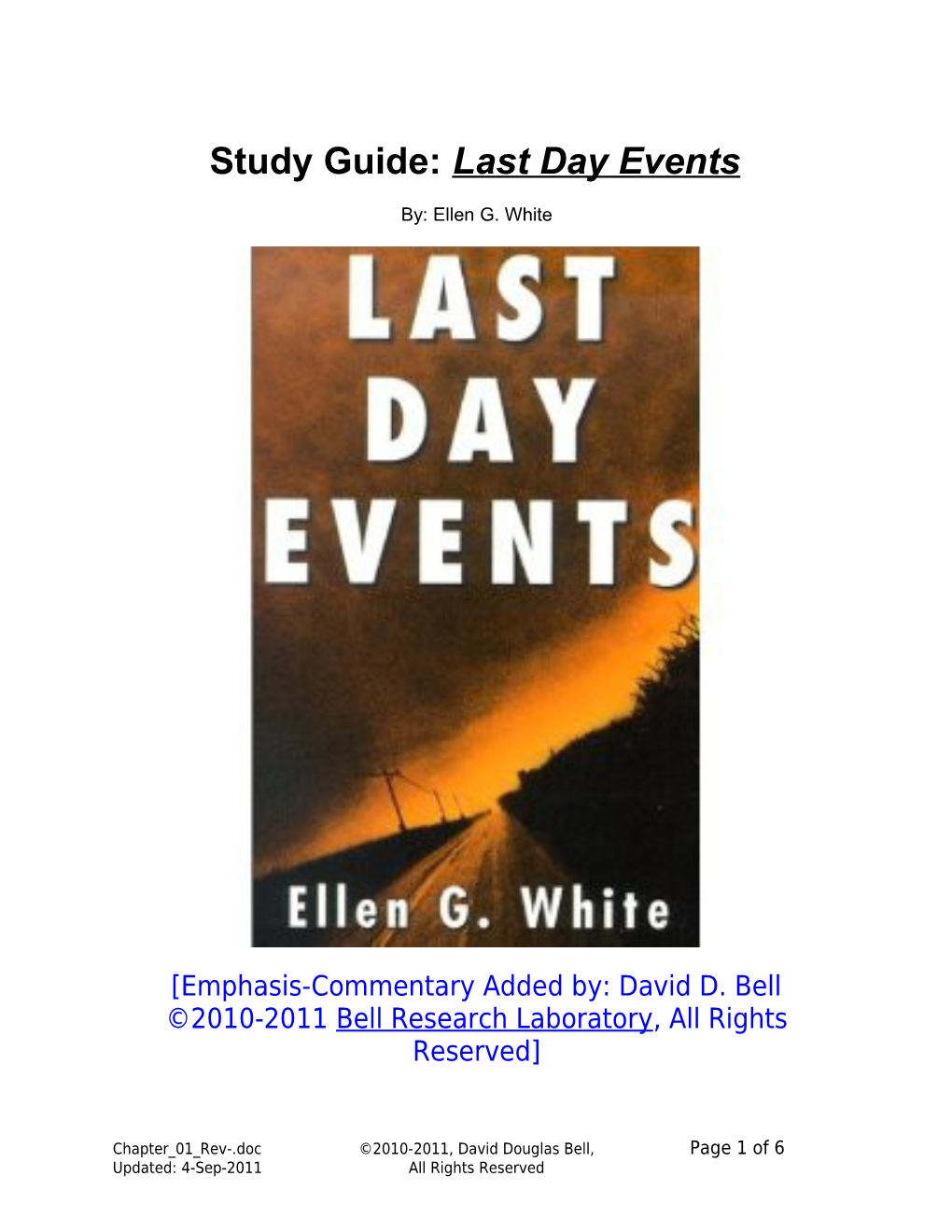 Study Guide: Last Day Events