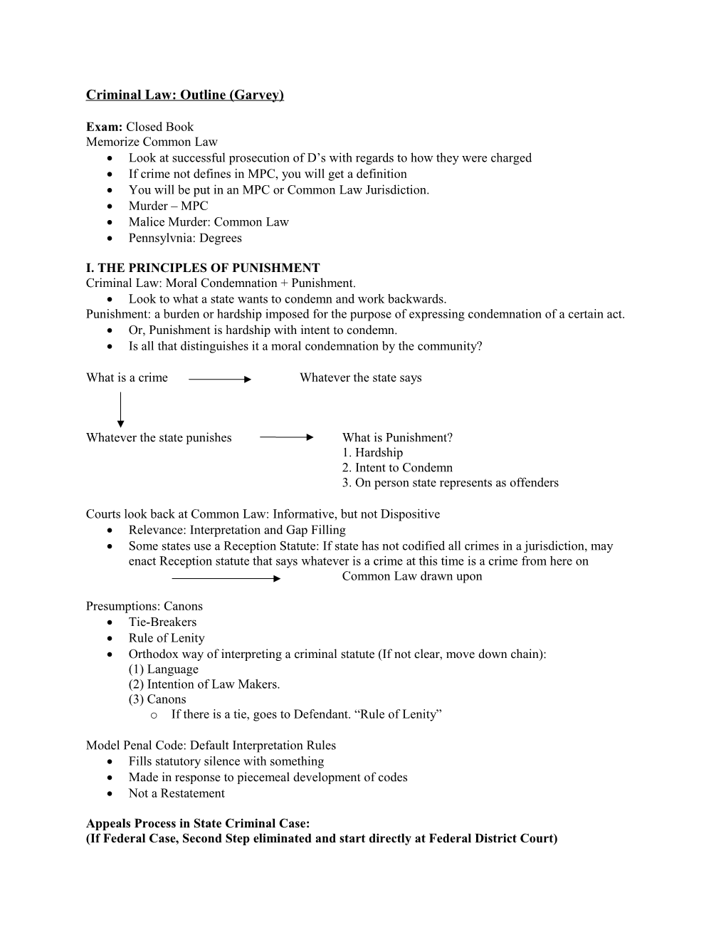 Criminal Law: Outline (Garvey)