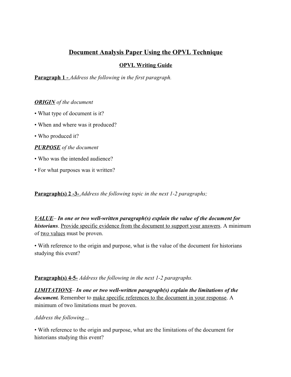 Document Analysis Paper Using the OPVL Technique