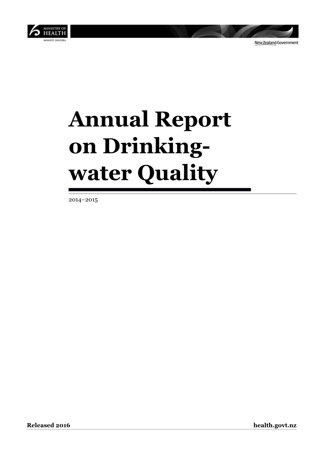 Annual Report on Drinking-Water Quality 2014 2015