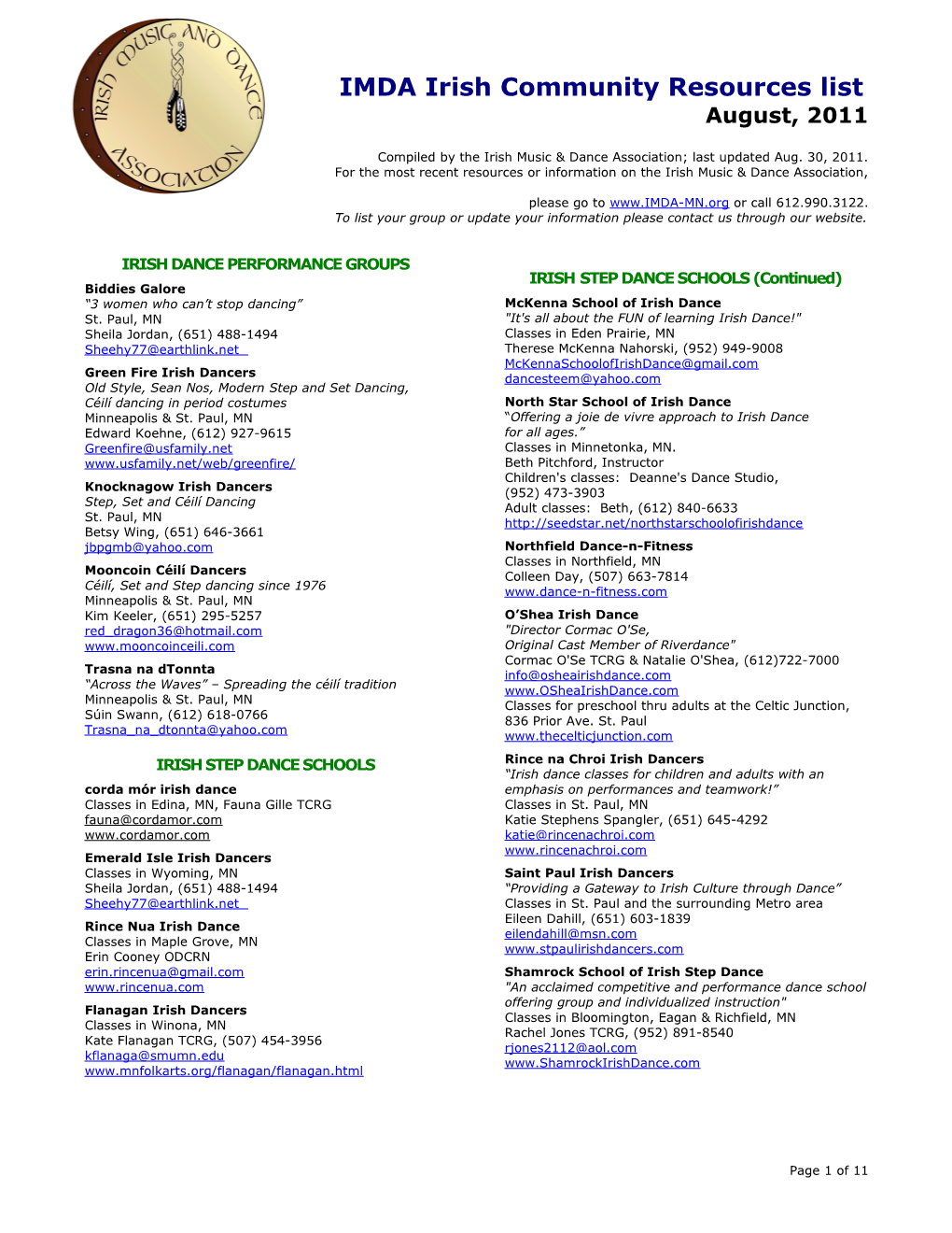 2002 IMDA Resources List