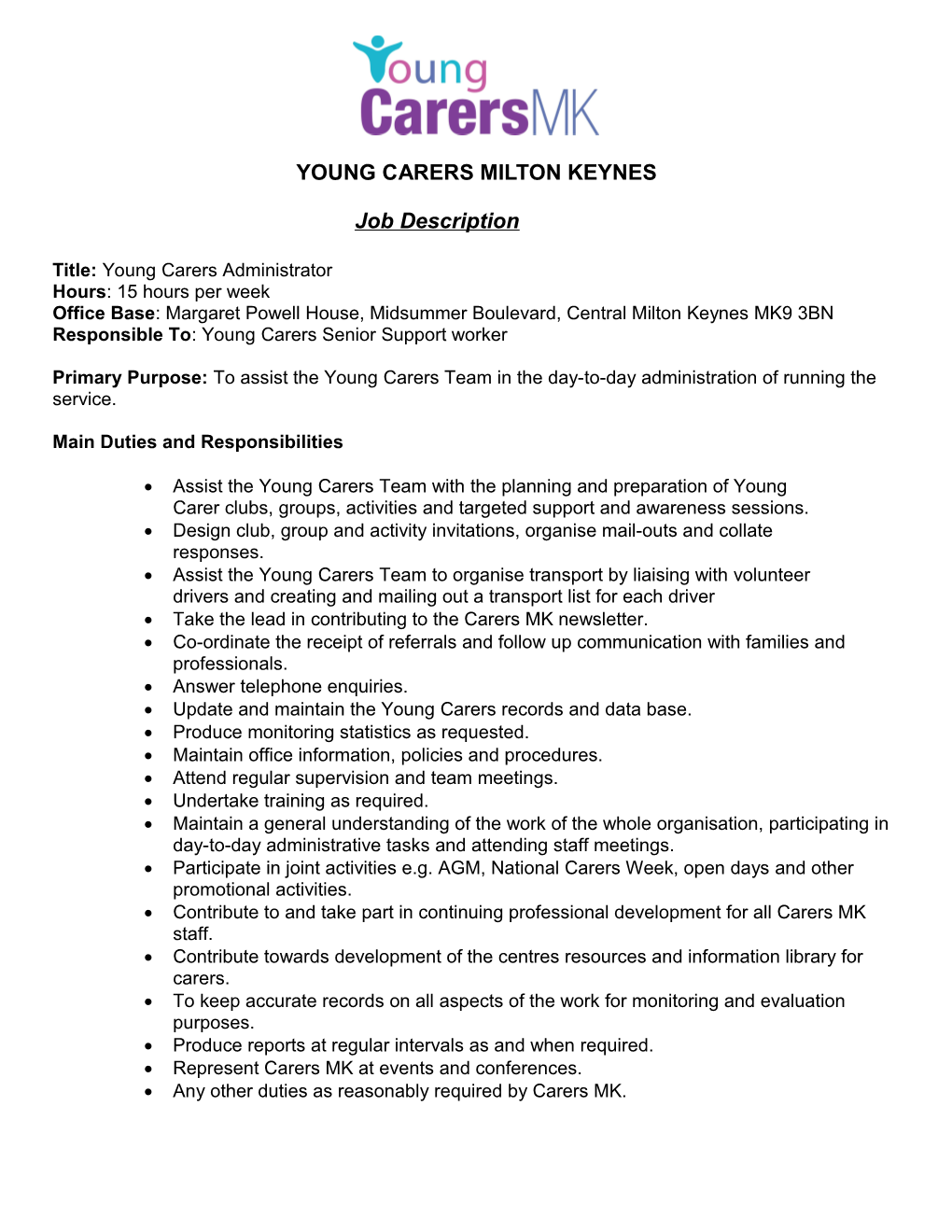 Young Carers Project Sessional Worker