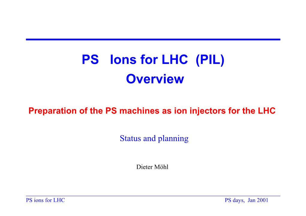 Slides for an CERN Overhead Projector Presentation (A4)